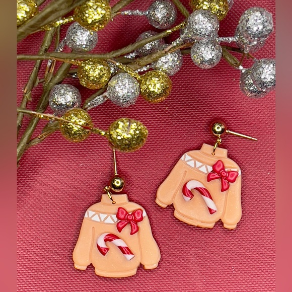 Ugly Christmas Sweater Earrings Set w/ Gift Box - Picture 1 of 3